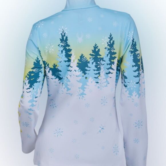 Spyder Pullover Snow Angel Zip T-Neck Top Women's Small EUC Winter Ski - Picture 2 of 3